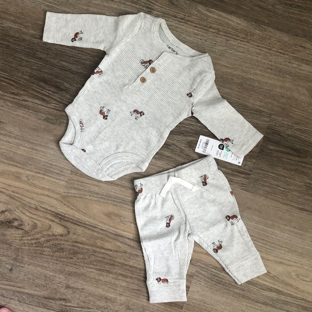 NWT Carter's Newborn 2 Piece Puppy Dog Outfit